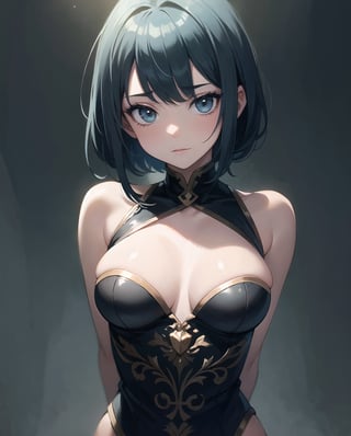 1girl, , UHD, retina, masterpiece, ccurate, anatomically correct, textured skin, super detail, high details, high quality, award winning, best quality, highres, HD, 4K,(anime,8k,masterpiece, top quality, best quality,beautiful and aesthetic:1.2,professional illustrasion:1.1,ultra detail:1.3,perfect lighting),extremely detailed,highest detailed,incredibly absurdres,highres,ultra detailed,intricate:1.6, arms down, arms behind back, 