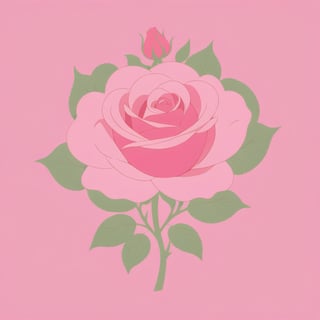 Rose, Pink rose, rose day, rose theme, love and peace, ,ANIME,Flat vector art,<lora:659095807385103906:1.0>