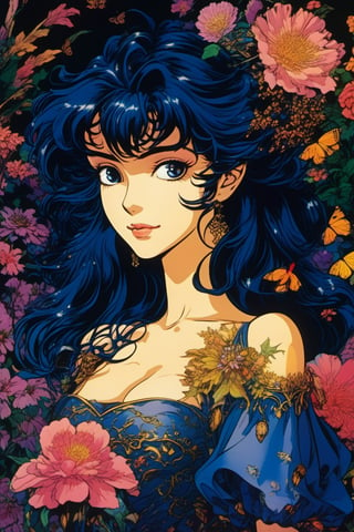(Best quality) (masterpiece) A beautiful (dark) fairy portrait scene in the 1990 anime show, dark fantasy, 1990s anime, retro anime, fairytale, Classic fairytale, dark fairytale , ominous background 