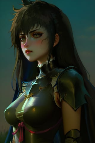 Best quality, masterpiece, The most beautiful dark knight woman portrait in 1980 anime style, dark fantasy, black armor, retro anime, vintage anime, lineart , dark fantasy, dark mood, sexy woman, gothic, dramatic, cinematic, detailed, digital art , horror, dark theme,scary ,girl,danknis,horror,dark theme