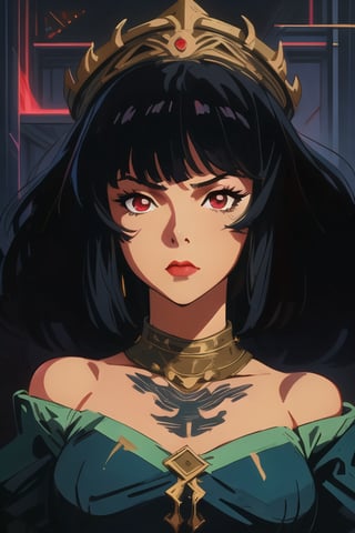 (Best quality) (masterpiece) The most beautiful Succubus portrait in 1980 anime style, demon, pulp art, dark fantasy, black armor, retro anime, vintage anime, lineart , dark fantasy, dark mood, sexy woman, anime still frame, gothic, cinematic, detailed, digital art , dark theme, retro, GlowingRunes_