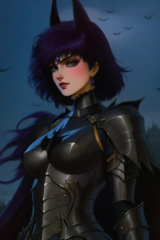 Best quality, masterpiece, The most beautiful dark knight woman portrait in 1980 anime style, dark fantasy, black armor, retro anime, vintage anime, lineart , dark fantasy, dark mood, sexy woman, gothic, dramatic, cinematic, detailed, digital art , horror, dark theme,scary 