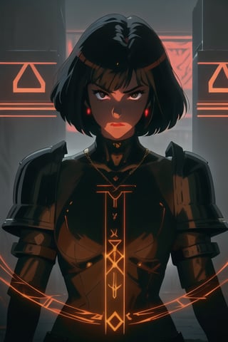 (Best quality) (masterpiece) The most beautiful Succubus portrait in 1980 anime style, demon, pulp art, dark fantasy, black armor, retro anime, vintage anime, lineart , dark fantasy, dark mood, sexy woman, anime still frame, gothic, cinematic, detailed, digital art , dark theme, retro, GlowingRunes_