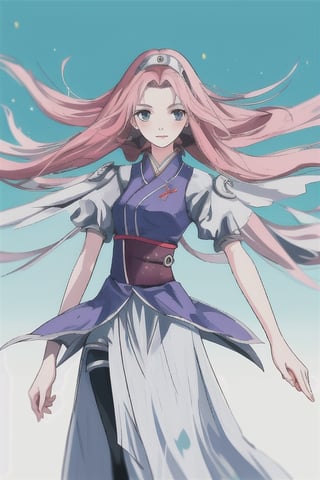 haruno sakura,futuristic blury background , girl with tigh dress looking so beautiful 