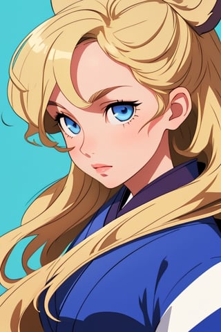 Cute girl with racoon ears, high detailed, blonde hair, blue eyes, style like professor layton, japanese swirl background