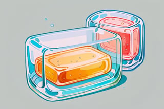 a cute glass soap with marmerades, cold colors, stylized, simple background, cutestickers, (sticker:1.4), art, (big fat stroke:1.2), detailed, ohwx style
