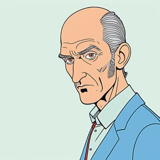 man, (in the combined style of Mœbius and french comics), (minimal vector:1.1), simple background