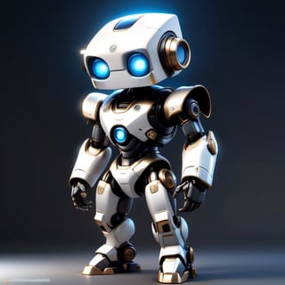 centered, ((solo)), digital art, full body, | cute of Cyclops robot with box head ,3d, Pixar render, unreal engine cinematic smooth, intricate detail, cinematic, chibi, black and blue sky futuristic, neon lights, | (white background:1.2), | (symetrical), glowing eyes,Monster,mecha,robot