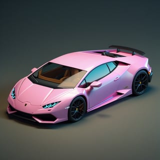 cute 3D isometric model of a lamborghini huracan | blender render engine niji 5 style expressive,3d isometric,3d style,