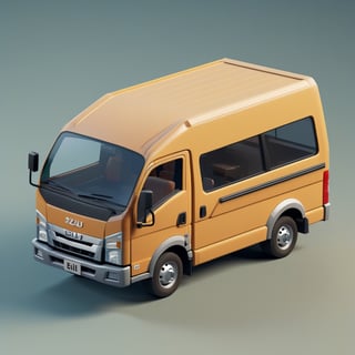 cute 3D isometric model of a isuzu elf | blender render engine niji 5 style expressive,3d isometric,3d style