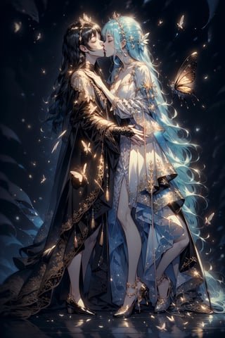 full body princess kissing prince,firefliesfireflies