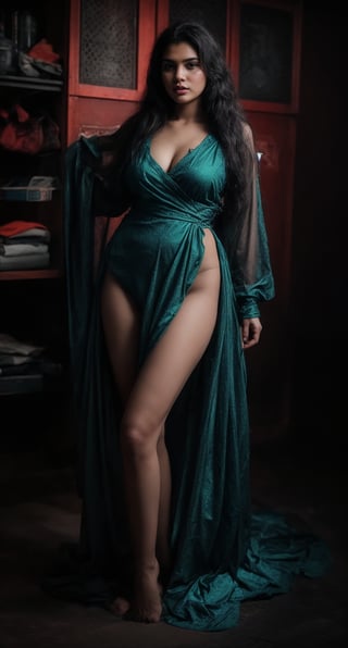 Cyberpunk, Neon glow, excited,(full body,standing,hand on hip)edgwrench, a woman in a black dress, seducing beauty, 
Busty, wearing edgwrench,embroidery,ribbons, curvy women, masterpiece, high resolution, pavada , long gown , best quality, 4k,  plump face, 38 years old plump women:2, thick body, , solo, beauty photo, amateur photo, skin texture:1, women , eye level, oversized shirt, and hoop earrings, Teal-colored Flat ironed straight, stand pose in locker room,lighting,photorealistic,redneonstyle, ,CyberpunkWorld,27 year old girl,edgwrench,wrenchfaeflare