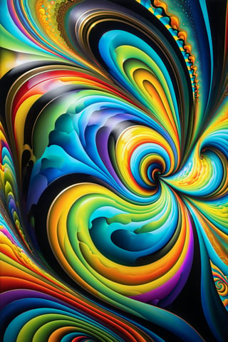 a painting With high-gloss car paint of colorful swirls on a high gloss  black background, psychedelic fractal art, psychodelic colors, psychedelic fractal pattern in Golden ratio, phi, intricate psychedelic patterns, colourful biomorphic opart, psychedelic artwork, fractal art, fractals swirling outward, colorful swirly ripples of magic, android jones and chris dyer, hyperdetailed colourful, intricate colorful masterpiece