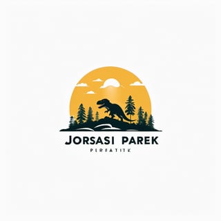 Create a minimalist and simple negative space logo of a T-rex in a park. Use clean lines to depict the silhouette of a otter with a subtle play of positive and negative spaces to enhance depth. Incorporate minimalistic foliage to highlight the prehistoric atmosphere. Capture the essence of Jurassic park with monochromatic tones, conveying a sense of mystery and awe, typography, conceptual art, illustration