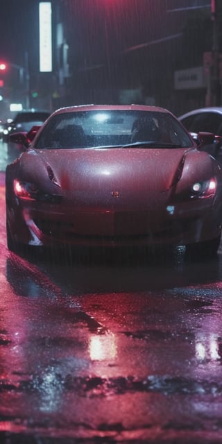 Low Quality film､glitch Noise､photo is not clear､
Accidentally photo footage, close-up shoot, complex background, red light, car, sports car, night, low light, rain, city, dynamic shoot, ghost person, Vogue, 