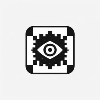 logo, eye, eye that can see the world through pixels,  pixels cube randomly flying, the name of the game "irealm", (black, white)),LogoRedAF,,logoredmaf