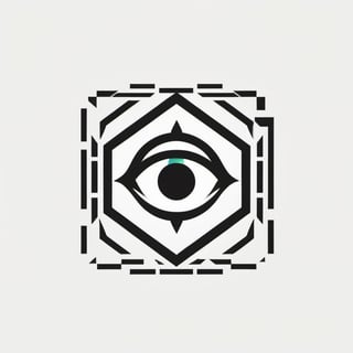 logo, eye, eye that can see the world through pixels,  pixels cube randomly flying, the name of the game "irealm", Picasso style,(black, white)),LogoRedAF,,logoredmaf