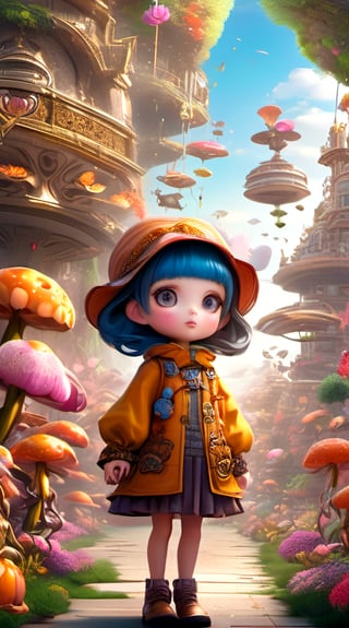 Surealistic,anime, lily ebert, hipster, mad sky hallucination by Mundford, rococo maximalist,  chibi by Bagshaw,  Huang Tingjian, detailed face features, sharp eyes, highly detailed, organic, dynamic,sf, intricate artwork, matte painting movie poster, cgsociety, epic, vibrant, cinematic character render,high_res