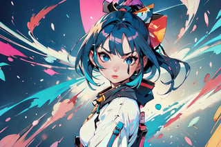 anime girl samurai, cyberpunk,Torudaya style,ReikoTerayama_aiwaifu,EnvyBeautyMix23
