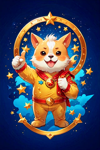 A vibrant, golden badge featuring a cheerful mascot, Champ, standing triumphantly with a thumbs-up gesture and an arm raised in victory, set against a bright blue background with subtle gradient effect. Champ's bright yellow outfit is adorned with shiny stars and a bold, red W emblem on the chest, symbolizing achievement and excellence. The badge's center is slightly rounded, giving it a friendly, approachable feel. In the top-left corner, the words You Did It! are written in bold, white font, completing the design.,MagMix Girl
