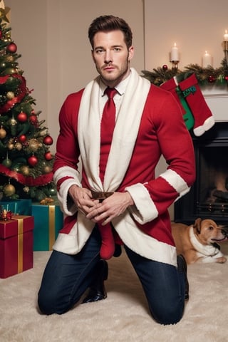 gay,man,handsome, muscular,sexy,realistic,realistic, best shadow, RAW,without noise,clear ,(best quality):1.5,Christmas,christmas_clothes,christmas_clothing,slave,dog slaves ,bounded,tied_up,kneel,dodgy like kneeling ,o faces 