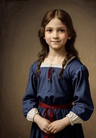 Create a portrait of a 5-year-old boy resembling Jesus Christ, dressed in upper body attire, using the High Renaissance style of Leonardo da Vinci. Incorporate elements such as sfumato technique, enigmatic smile, realistic adolescent anatomy, intricate drapery, and chiaroscuro lighting