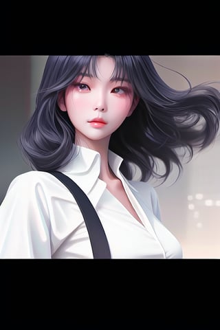 beautiful woman, beautiful asian woman, woman in white shirt, beautiful silky hair