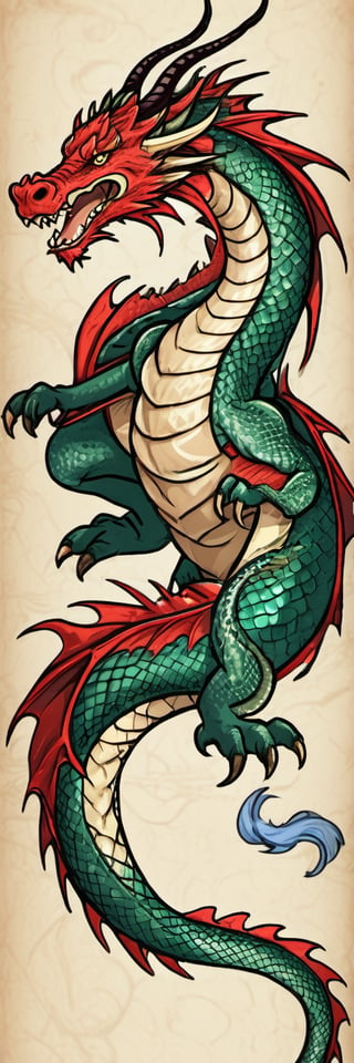 half serpent dragon on battlefield,Dragon fighting on medieval warfield, beautiful dragon