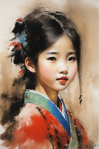 1girl, style of Zao Wou-Ki