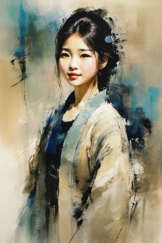 1girl, style of Zao Wou-Ki