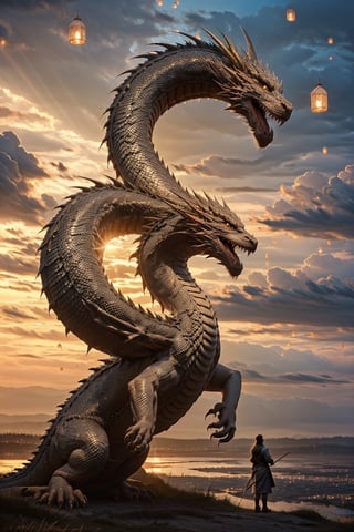 high quality, highly detailed, fantasy, warrior man,man,riding dragon ,warrior,wearing Armor,sword in hand,dragon,beautiful sky,clouds, sunlight,intricate lighting,potrait,ws7,flying in sky,sky lantern,Riding dragon ,Dragon 