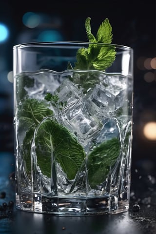 RAW natural photo Of movingt glass of dry gin tonic splash, zoom out to the glass, scratch ice, 
two thin slices of fresh cucumber and a mint leaf , only one light cenital chimera, day advertising shooting (((infinite black  background))) , realistic photograph, sharp focus, depth of field, shoot, ,side shot, side shot, ultrahd, realistic, vivid colors, highly detailed, perfect composition, 8k, photorealistic concept art, soft natural volumetric cinematic perfect light, NIGHT RACE IN A CIRCUIT, ADVERTISING SHOT
,mecha,robot,cyborg style,cyborg