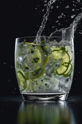 RAW natural photo Of glass of dry gin tonic splash, zoom out to the glass, scratch ice, 
two slices of fresh green apple , only one light cenital chimera, day advertising shooting (((infinite black  background))) , realistic photograph, sharp focus, depth of field, shoot, ,side shot, side shot, ultrahd, realistic, vivid colors, highly detailed, perfect composition, 8k, photorealistic concept art, soft natural volumetric cinematic perfect light, NIGHT RACE IN A CIRCUIT, ADVERTISING SHOT
,mecha,robot,cyborg style,cyborg