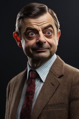 RAW natural photo OF mr bean
, slim body, realisct, no friendly, ((full body)), sharp focus, depth of field, shoot, ,side shot, side shot, ultra hd, realistic, vivid colors, highly detailed, perfect composition, 8k artistic photography, photorealistic concept art, soft natural volumetric cinematic perfect light, black background studio, ,OHWX, ,OHWX WOMEN 