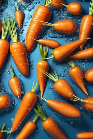 RAW natural photo of carrots, submerging in to the water, submarine shot, with air bubbles, side shot, side shot, ultra hd, realistic, vivid colors, highly detailed, perfect composition, beautiful detailed intricate insanely detailed octane render trending on artstation, 8k artistic photography, photorealistic concept art, soft natural volumetric cinematic perfect light
