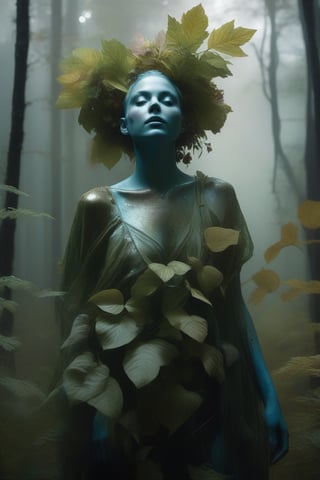 cinematic film still (Raw Photo:1.3) of (Ultrarealistic:1.3) an awarded profesional photo of Leafwhisper - A gentle, forest spirit with leaves and flowers growing from its body., ideal body posture,perfect body proportions, by jeremy mann, by sandra chevrier, by maciej kuciara,(masterpiece:1.2),(ultradetailed:1.1), ultrasharp, (perfect, body:1.1),(realistic:1.3),(real shadow:1.2), photo Fujifilm XT3,,(perfect body proportions:1.1) different posture, up arms, ((arms up)), rainbow,  in old used 1800 peasant clothing, crazy mad aggressive face and eyes, fantasy, concept art,NYFlowerGirl, arms up, tropical rain, jump up, full body