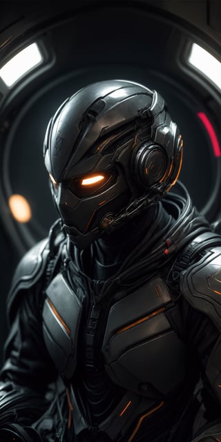 8K, Ultra-HD, Natural Lighting, Moody Lighting,
hyperrealistic and intricate detail portrait of pilot with futuristic full face covered helmet,sitting in futuristic cockpit,sci fi armor,looking at camera,cyberpunk, bioluminescent,centered,cinematic,sharp focus,depth of field, cinematic lighting
