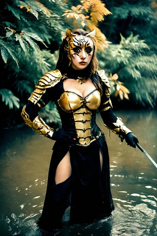 (masterpiece), photograph, (beautiful woman:1.1) wearing [Macedonian|Medieval] warrior suit, fighting stance, in tiger makeup, foliage and lake, epic, fantasy, 🤡, Straps, Sunny, horizon-centered, Energetic, film grain, Fujifilm XT3, L USM, Cold Colors, quantum wavetracing,
,classroom background, fear ambience,horror, 4k, halloween, detailmaster2, DonMn1ghtm4reXL,aw0k halloween makeup