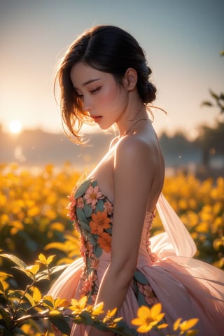 woman, leafy dress, colorful, crying, sunset background,flower armor, mauve theme,exposure blend, Bird's-eye view, bokeh, (hdr:1.4), high contrast, (cinematic, teal and orange:0.85), (muted colors, dim colors, soothing tones:1.3), low saturation,midjourney
,AI_Misaki 