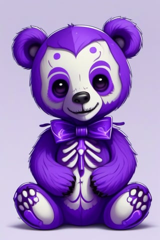 cute skeleten bear, purple