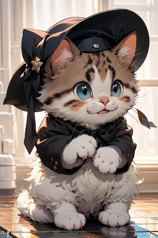 EpicMeo,cat, hat, dress shirt, white cat