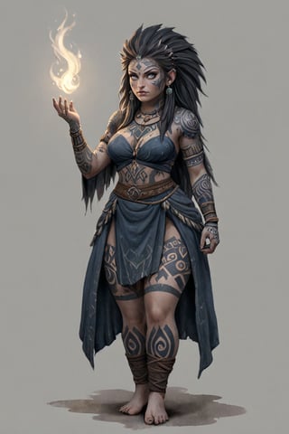 masterpiece of a scene depicting a gothic curvy turkic female shaman, ((((tribal tattoos)))), ((night blue medieval clothes))), Frightening, Atmosphere magic. full shot (FS), ((full body with legs)), standing, looking straight, | (white background:1.2), simple background |, medieval, pastel muted colors, digital art, 8K resolution, ultra quality, Watercolor, trending on artstation, intricate details, highly detailed