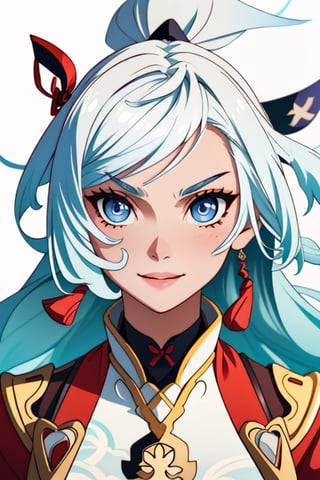 (masterpiece), best quality, expressive eyes, perfect face, perfect eyes, ((best quality)), ((highly detailed)), detailed face, beautiful face, (detailed eyes, deep eyes), girl, (((female))), big deep blue eyes, ((long voluminous hair)), ((white hair)), deep eyes, ((pelt tribal heavy clothes)), poor clothes, fantasy, skinny, dirty face, smile, leather clothes, poor clothes,  brown clothes,shenhe(genshin impact),furina \(genshin impact\),beidoudef