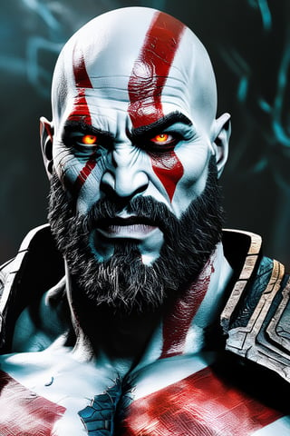 Kratos from God of War (2018) as a cyborg :: Cyberpunk Adam Smasher, volumetric fog, perfect composition, insanely detailed, 4k, HDR
Negative prompt: painting, drawing, illustration, glitch, deformed, mutated, cross-eyed, ugly, disfigured,
Negative prompt: (worst quality, low quality, 3d, 2d), open mouth, tooth,ugly face, old face,