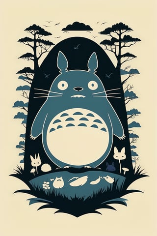 papercut style of studio ghibli totoro