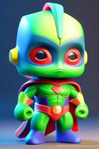 tiny cute Martian Manhunter toy, standing character, soft smooth lighting, soft pastel colors, skottie young, 3d blender render, polycount, modular constructivism, pop surrealism, physically based rendering, square image, 