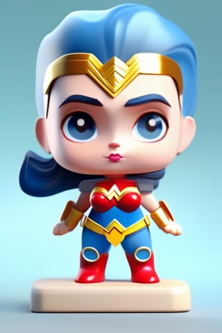 tiny cute wonder woman toy, standing character, soft smooth lighting, soft pastel colors, skottie young, 3d blender render, polycount, modular constructivism, pop surrealism, physically based rendering, square image, 