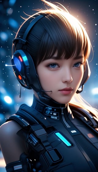 Special operation agent,  futuristic tactical black suite,  extra detailed,  detailed anatomy,  detailed face,  detailed eyes,  1 italian girl,  brown  long brown wavy hair,  her hair wave in the wind,  off shoulder,  snow blizzard,  strong wind,  planet expedition, looking at viewer,  half body,  (various futuristic tactical weapons),  happy,  friendly,  flirty, (futuristic high details rifle, advance scifi rifle:1.5), random pose, (look at viewer, seductive eyes:1.3),Futuristic room,<lora:659111690174031528:1.0>