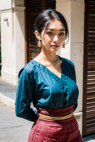 (Lady), medium shot, Thai traditional cloth