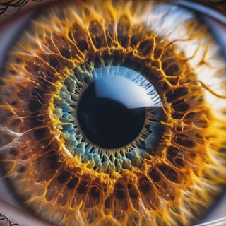 create create the big bang explosion in a human eye in a human eye, macro, macrophotograpy